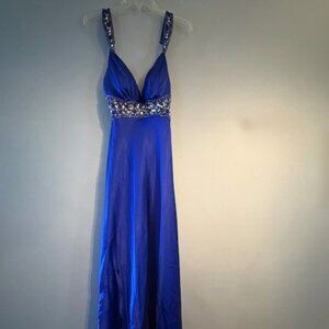 Vintage Y2K Stunning Royal Blue Floor Length Studio 17 Prom Dress Size 2